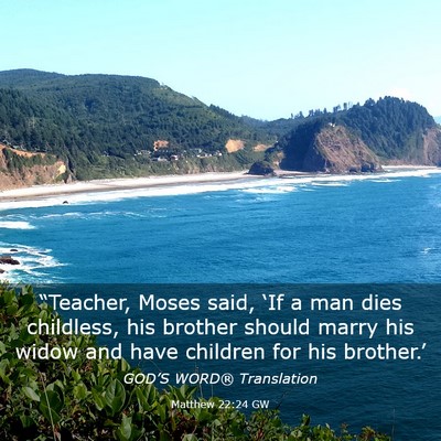 Picture 03 - Matthew 22:24 GW - “Teacher, Moses said, ‘If a man dies - Bible Verse Picture
