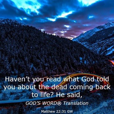 Picture 03 - Matthew 22:31 GW - Haven’t you read what God told you about the - Bible Verse Picture