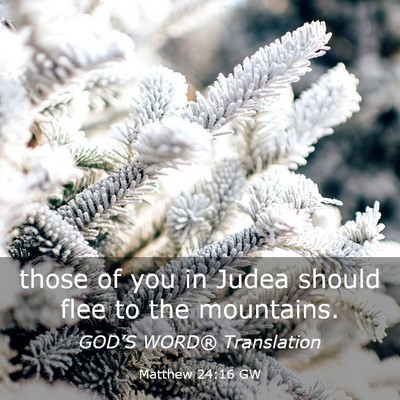 Picture 03 - Matthew 24:16 GW - those of you in Judea should flee to the - Bible Verse Picture