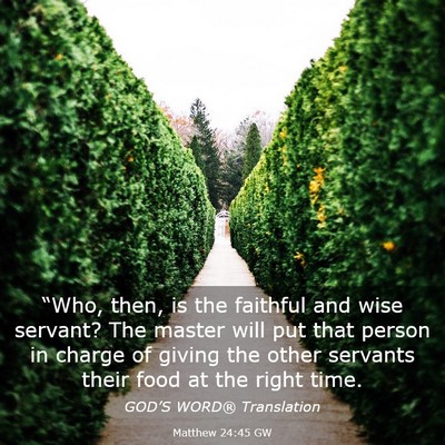Picture 03 - Matthew 24:45 GW - “Who, then, is the faithful and wise servant? - Bible Verse Picture