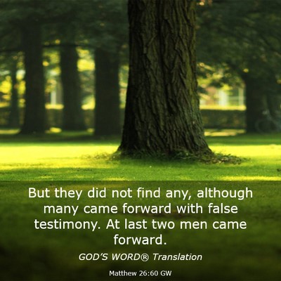 Picture 03 - Matthew 26:60 GW - But they did not find any, although many came - Bible Verse Picture