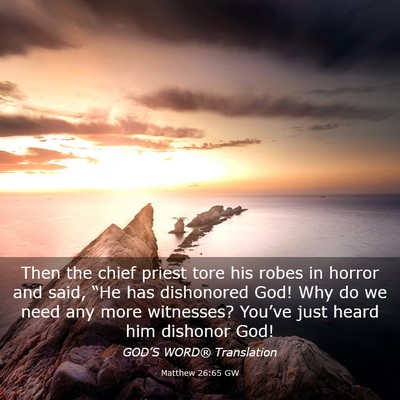 Picture 03 - Matthew 26:65 GW - Then the chief priest tore his robes in horror - Bible Verse Picture