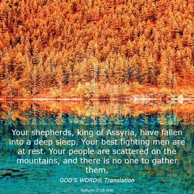 Picture 03 - Nahum 3:18 GW - Your shepherds, king of Assyria, have fallen into - Bible Verse Picture