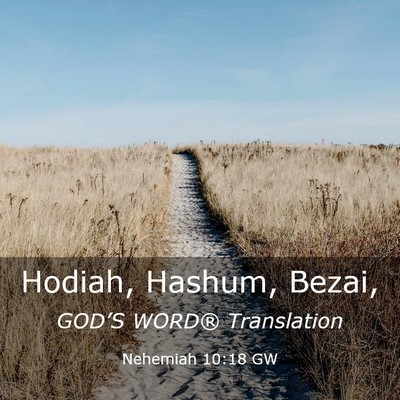 Picture 03 - Nehemiah 10:18 GW - Hodiah, Hashum, - Bible Verse Picture