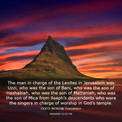 Picture 03 - Nehemiah 11:22 GW - The man in charge of the Levites in Jerusalem was - Bible Verse Picture