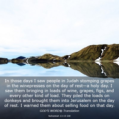 Picture 03 - Nehemiah 13:15 GW - In those days I saw people in Judah stomping - Bible Verse Picture