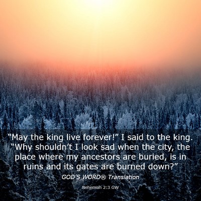 Picture 03 - Nehemiah 2:3 GW - “May the king live forever!” I said to the - Bible Verse Picture