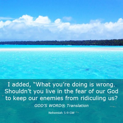 Picture 03 - Nehemiah 5:9 GW - I added, “What you’re doing is wrong. - Bible Verse Picture