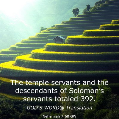 Picture 03 - Nehemiah 7:60 GW - The temple servants and the descendants of - Bible Verse Picture