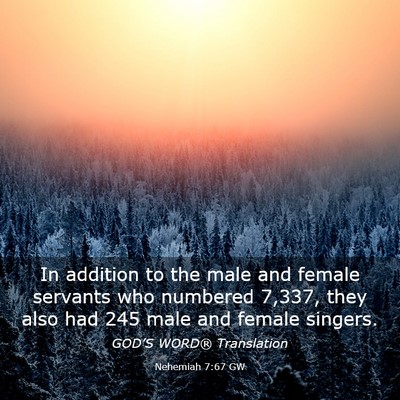 Picture 03 - Nehemiah 7:67 GW - In addition to the male and female servants who - Bible Verse Picture