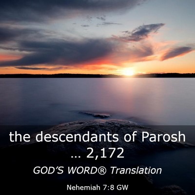 Picture 03 - Nehemiah 7:8 GW - the descendants of Parosh … - Bible Verse Picture