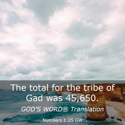 Picture 03 - Numbers 1:25 GW - The total for the tribe of Gad was - Bible Verse Picture