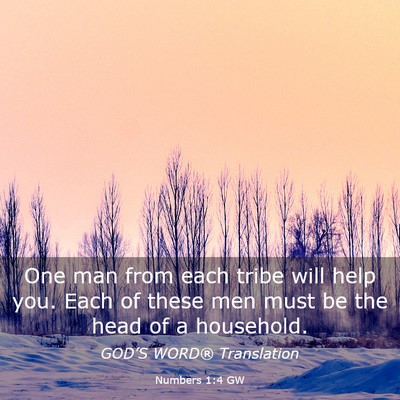 Picture 03 - Numbers 1:4 GW - One man from each tribe will help you. Each of - Bible Verse Picture