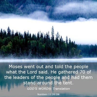 Picture 03 - Numbers 11:24 GW - Moses went out and told the people what the Lord - Bible Verse Picture