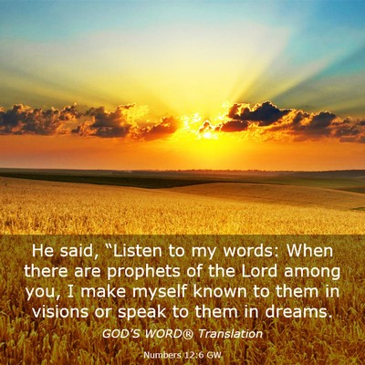 Picture 03 - Numbers 12:6 GW - He said, “Listen to my words: When there are - Bible Verse Picture