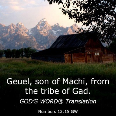 Picture 03 - Numbers 13:15 GW - Geuel, son of Machi, from the tribe of - Bible Verse Picture