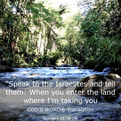 Picture 03 - Numbers 15:18 GW - “Speak to the Israelites and tell them: When - Bible Verse Picture