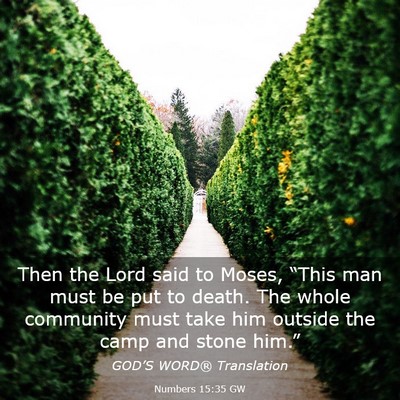 Picture 03 - Numbers 15:35 GW - Then the Lord said to Moses, “This man must be - Bible Verse Picture