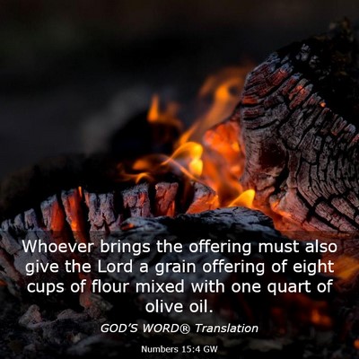 Picture 03 - Numbers 15:4 GW - Whoever brings the offering must also give the - Bible Verse Picture