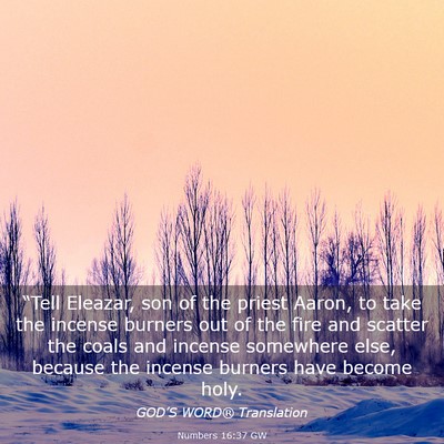 Picture 03 - Numbers 16:37 GW - “Tell Eleazar, son of the priest Aaron, to take - Bible Verse Picture