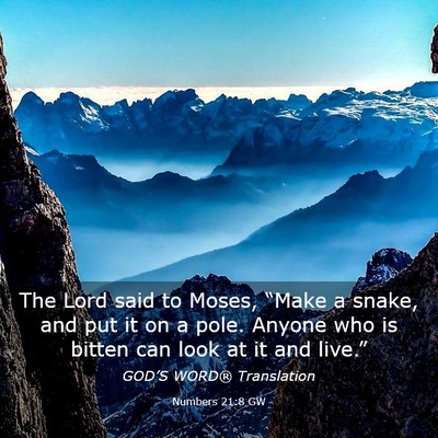 Picture 03 - Numbers 21:8 GW - The Lord said to Moses, “Make a snake, and put - Bible Verse Picture