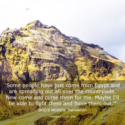 Picture 03 - Numbers 22:11 GW - ‘Some people have just come from Egypt and are - Bible Verse Picture