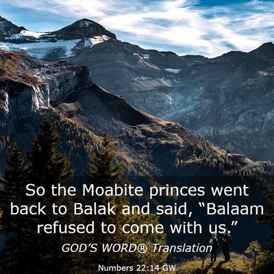 Picture 03 - Numbers 22:14 GW - So the Moabite princes went back to Balak and - Bible Verse Picture