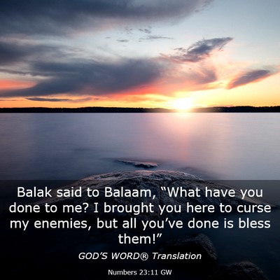 Picture 03 - Numbers 23:11 GW - Balak said to Balaam, “What have you done to - Bible Verse Picture