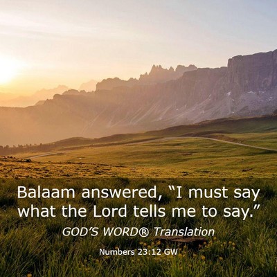 Picture 03 - Numbers 23:12 GW - Balaam answered, “I must say what the Lord - Bible Verse Picture