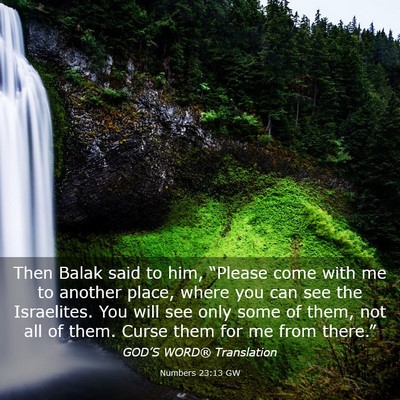 Picture 03 - Numbers 23:13 GW - Then Balak said to him, “Please come with me to - Bible Verse Picture