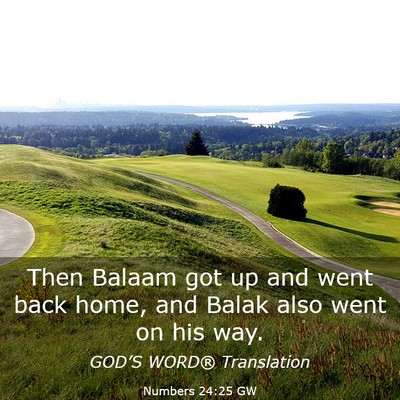Picture 03 - Numbers 24:25 GW - Then Balaam got up and went back home, and Balak - Bible Verse Picture