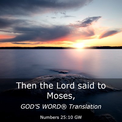 Picture 03 - Numbers 25:10 GW - Then the Lord said to - Bible Verse Picture