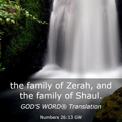 Picture 03 - Numbers 26:13 GW - the family of Zerah, and the family of - Bible Verse Picture