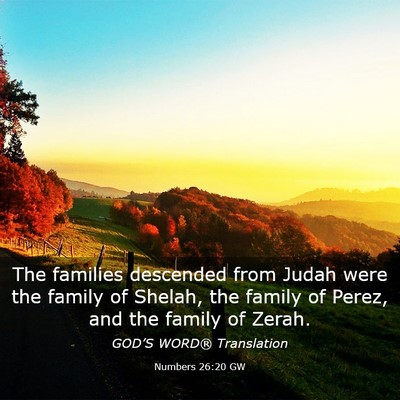 Picture 03 - Numbers 26:20 GW - The families descended from Judah were the family - Bible Verse Picture