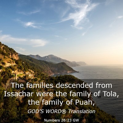 Picture 03 - Numbers 26:23 GW - The families descended from Issachar were the - Bible Verse Picture