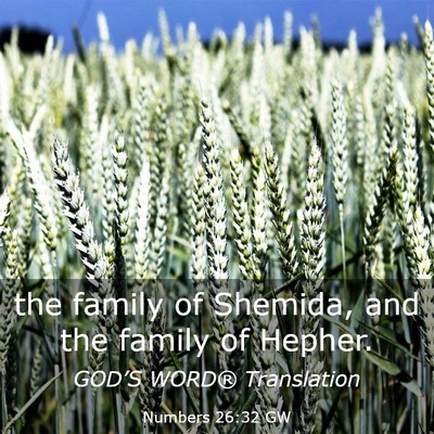 Picture 03 - Numbers 26:32 GW - the family of Shemida, and the family of - Bible Verse Picture