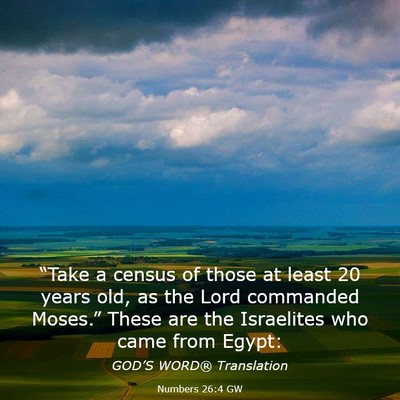Picture 03 - Numbers 26:4 GW - “Take a census of those at least 20 years old, - Bible Verse Picture