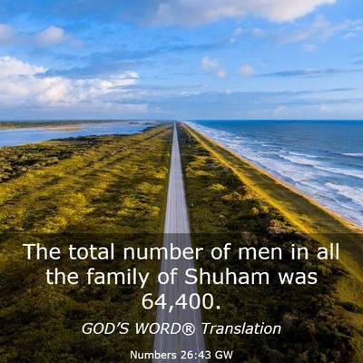 Picture 03 - Numbers 26:43 GW - The total number of men in all the family of - Bible Verse Picture