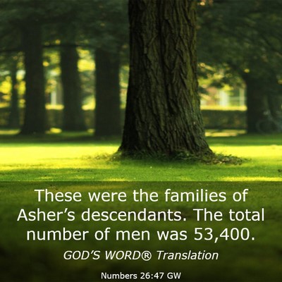 Picture 03 - Numbers 26:47 GW - These were the families of Asher’s descendants. - Bible Verse Picture