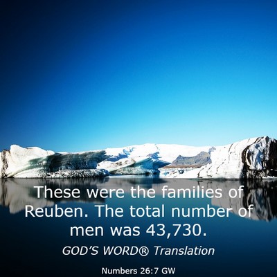 Picture 03 - Numbers 26:7 GW - These were the families of Reuben. The total - Bible Verse Picture