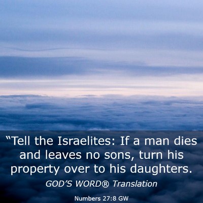 Picture 03 - Numbers 27:8 GW - “Tell the Israelites: If a man dies and leaves - Bible Verse Picture