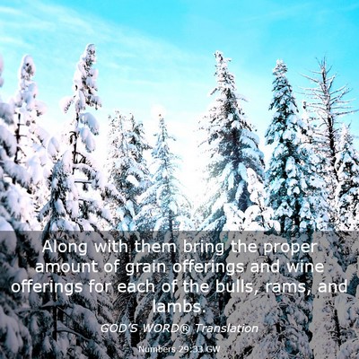 Picture 03 - Numbers 29:33 GW - Along with them bring the proper amount of grain - Bible Verse Picture