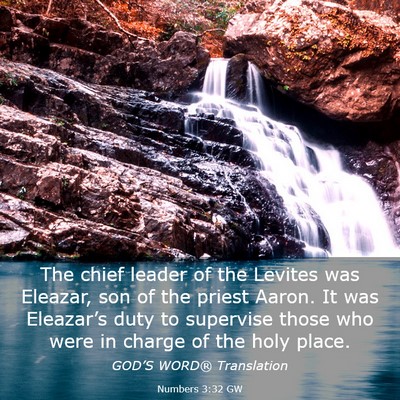 Picture 03 - Numbers 3:32 GW - The chief leader of the Levites was Eleazar, son - Bible Verse Picture