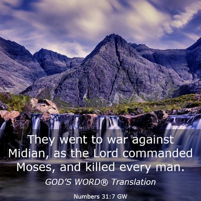 Picture 03 - Numbers 31:7 GW - They went to war against Midian, as the Lord - Bible Verse Picture