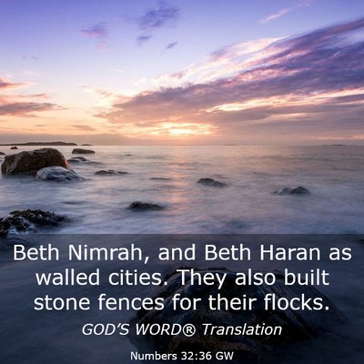 Picture 03 - Numbers 32:36 GW - Beth Nimrah, and Beth Haran as walled cities. - Bible Verse Picture
