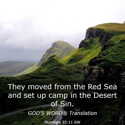 Picture 03 - Numbers 33:11 GW - They moved from the Red Sea and set up camp in - Bible Verse Picture