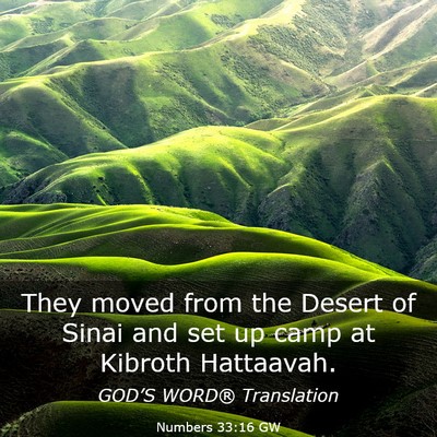 Picture 03 - Numbers 33:16 GW - They moved from the Desert of Sinai and set up - Bible Verse Picture