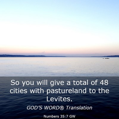 Picture 03 - Numbers 35:7 GW - So you will give a total of 48 cities with - Bible Verse Picture