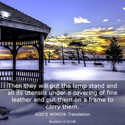 Picture 03 - Numbers 4:10 GW - Then they will put the lamp stand and all its - Bible Verse Picture