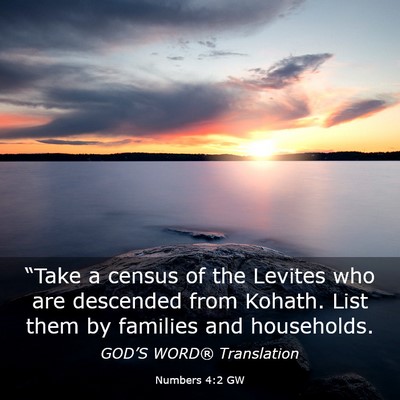 Picture 03 - Numbers 4:2 GW - “Take a census of the Levites who are descended - Bible Verse Picture